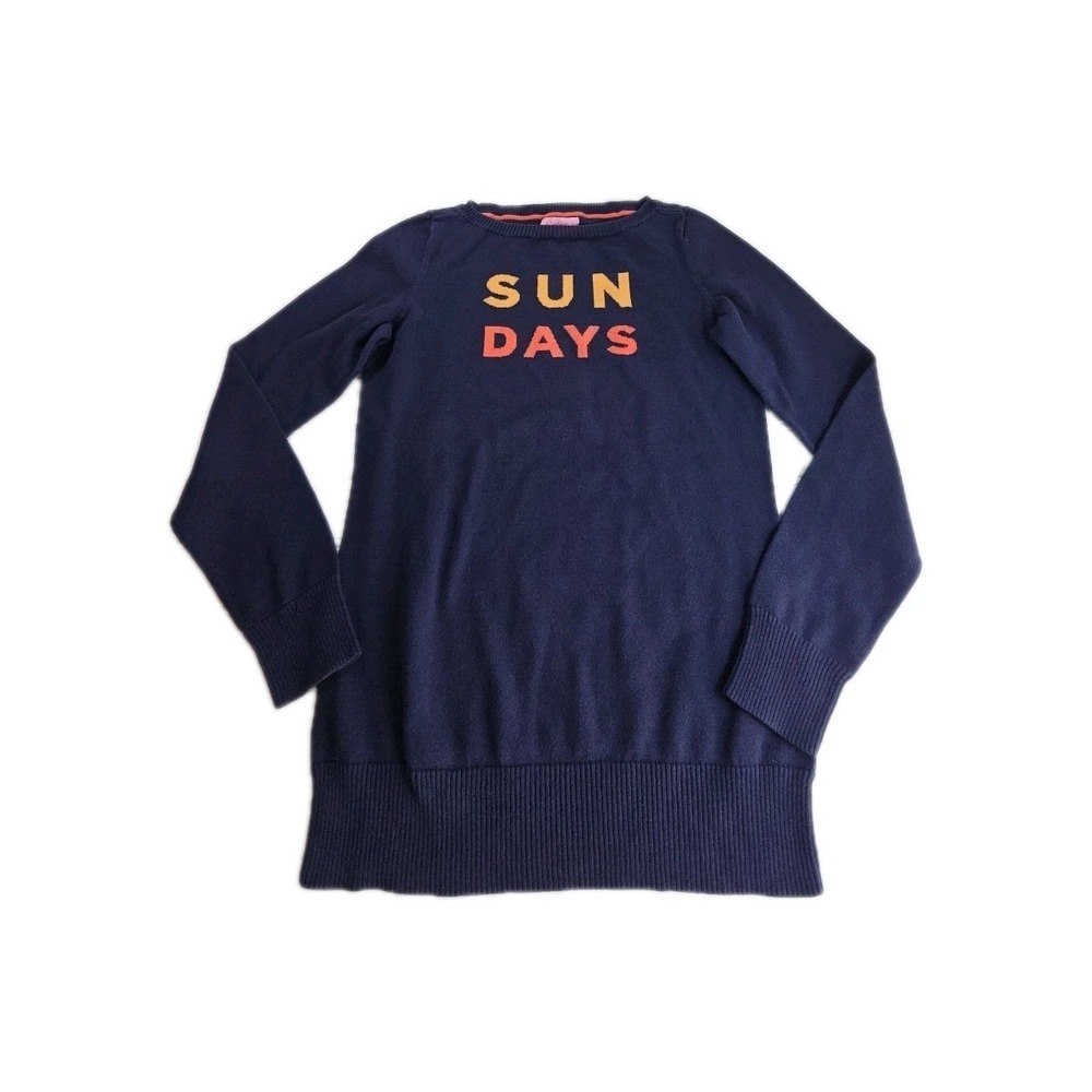 Lilly Pulitzer Navy Orange Sun Days‎ Cotton Pullover Womens Sweater - Small